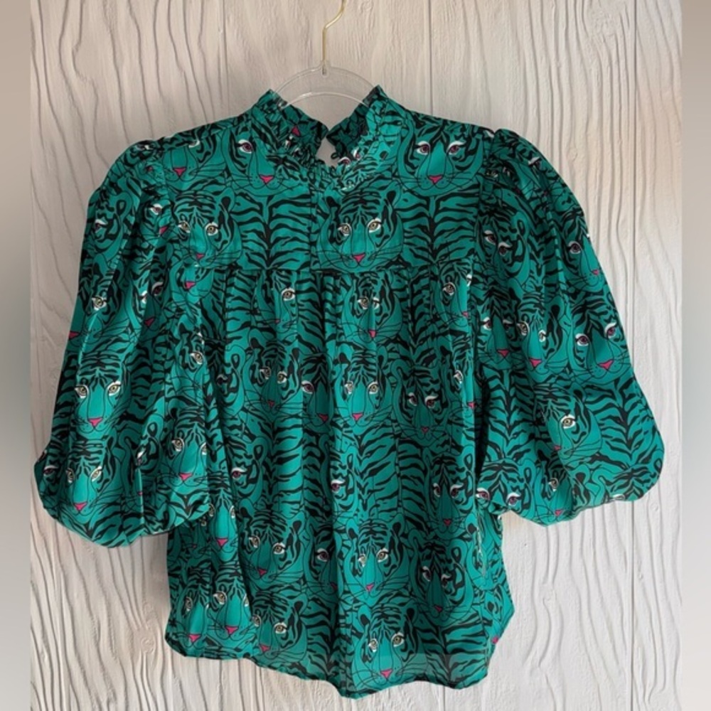 NWT Alden Adair Mel Top Party Animal Puff Sleeves Pleated
Neckline Size XS $198
